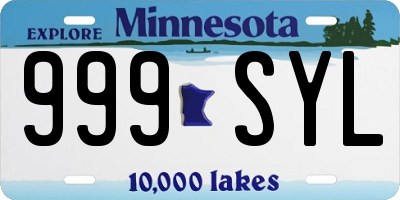 MN license plate 999SYL