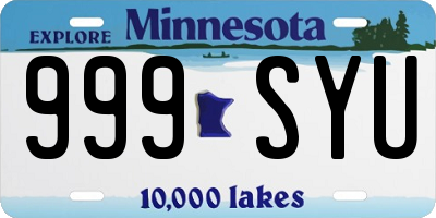 MN license plate 999SYU