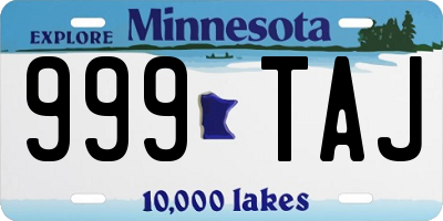 MN license plate 999TAJ