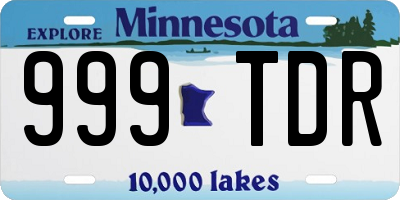 MN license plate 999TDR