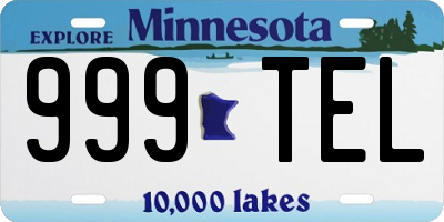 MN license plate 999TEL