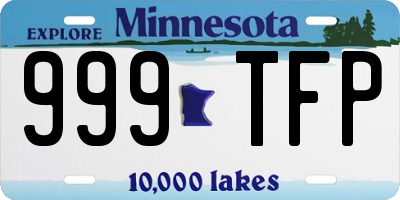 MN license plate 999TFP