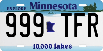 MN license plate 999TFR