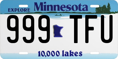 MN license plate 999TFU