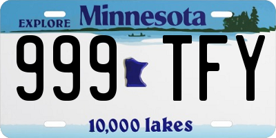 MN license plate 999TFY