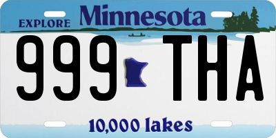 MN license plate 999THA