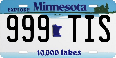 MN license plate 999TIS