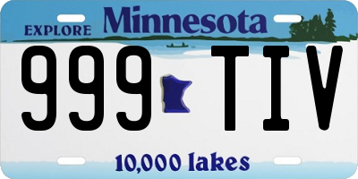MN license plate 999TIV