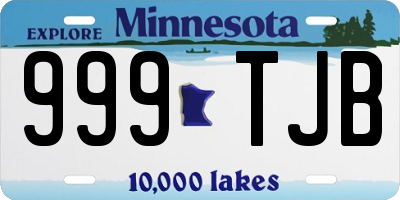 MN license plate 999TJB
