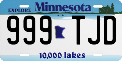MN license plate 999TJD