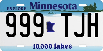 MN license plate 999TJH