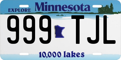 MN license plate 999TJL