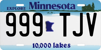 MN license plate 999TJV