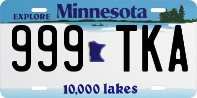 MN license plate 999TKA