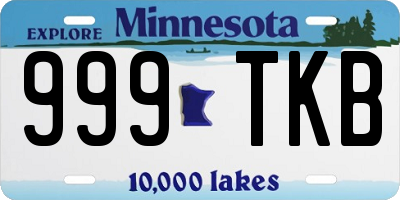 MN license plate 999TKB