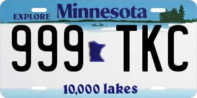 MN license plate 999TKC