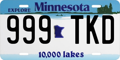 MN license plate 999TKD