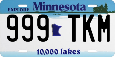 MN license plate 999TKM