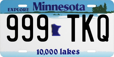 MN license plate 999TKQ