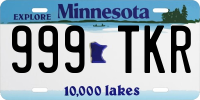 MN license plate 999TKR