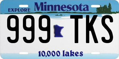 MN license plate 999TKS
