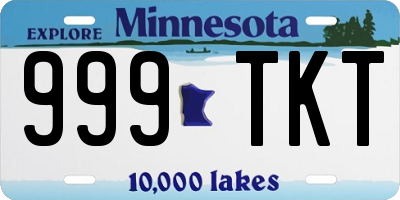 MN license plate 999TKT