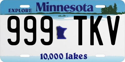 MN license plate 999TKV