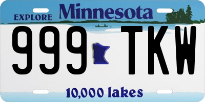 MN license plate 999TKW