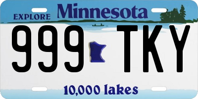 MN license plate 999TKY