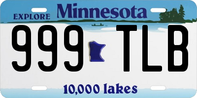 MN license plate 999TLB