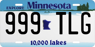 MN license plate 999TLG