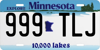 MN license plate 999TLJ