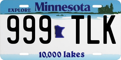 MN license plate 999TLK