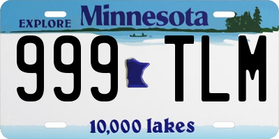 MN license plate 999TLM