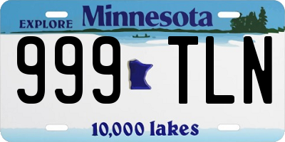 MN license plate 999TLN