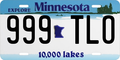 MN license plate 999TLO