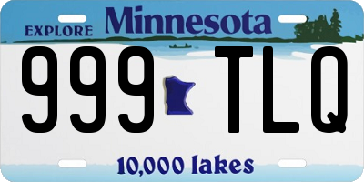 MN license plate 999TLQ