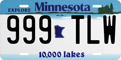MN license plate 999TLW