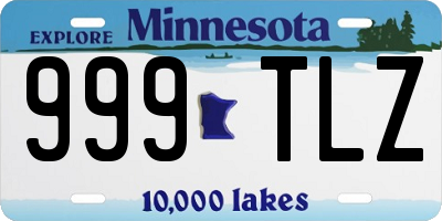 MN license plate 999TLZ