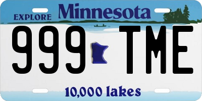 MN license plate 999TME
