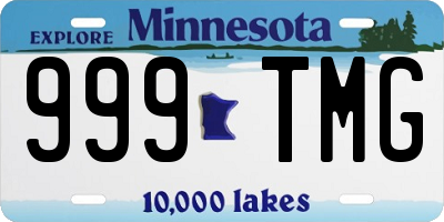 MN license plate 999TMG