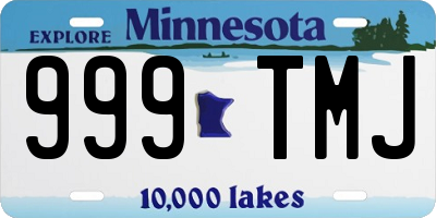 MN license plate 999TMJ