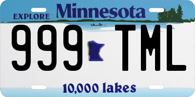 MN license plate 999TML