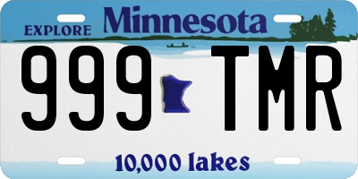 MN license plate 999TMR