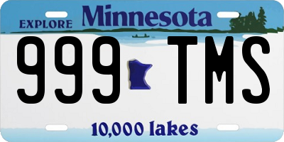 MN license plate 999TMS