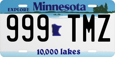 MN license plate 999TMZ
