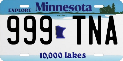 MN license plate 999TNA