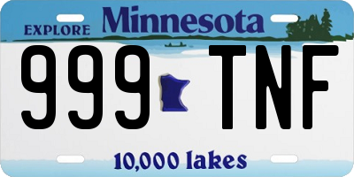 MN license plate 999TNF