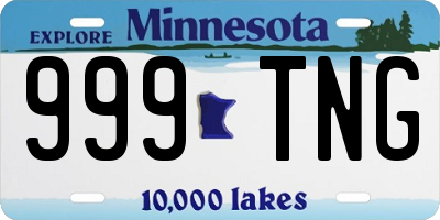 MN license plate 999TNG