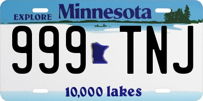 MN license plate 999TNJ